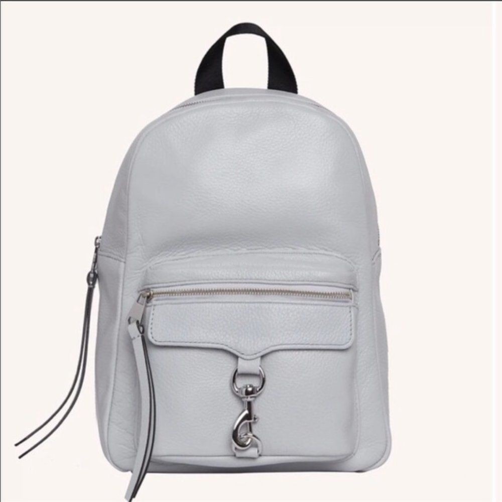 Rebecca Minkoff Mini Mab Leather Backpack Tote Bag, Gray, Designer Luxury, NWT‎